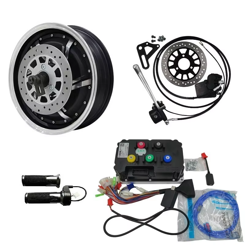 13inch 6000W Electric Motorcycle Hub Motor Conversion Kits with Fardriver Controller ND72850
